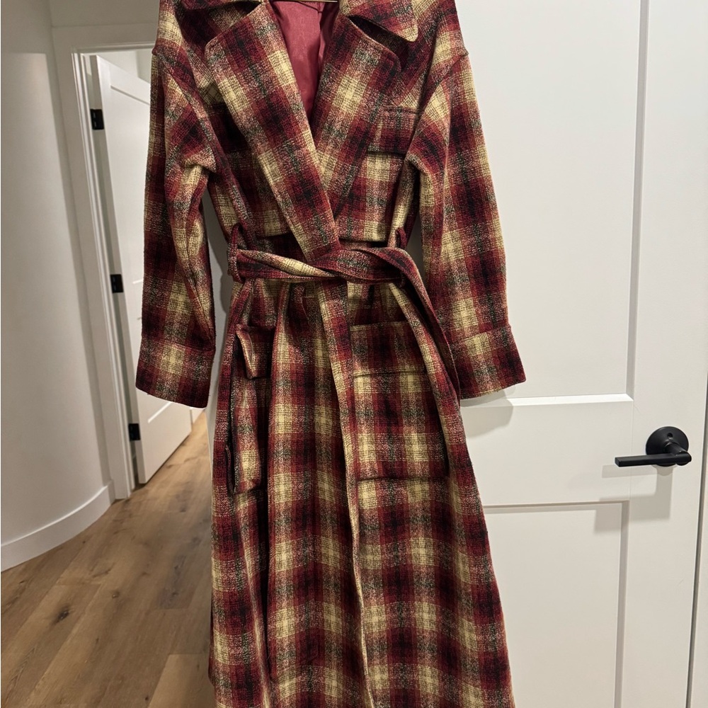 Plaid Trench Coat by TOV Los Angeles 🧡 ♥️ 🤎 💛 🖤